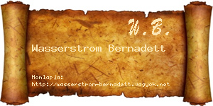 Wasserstrom Bernadett névjegykártya